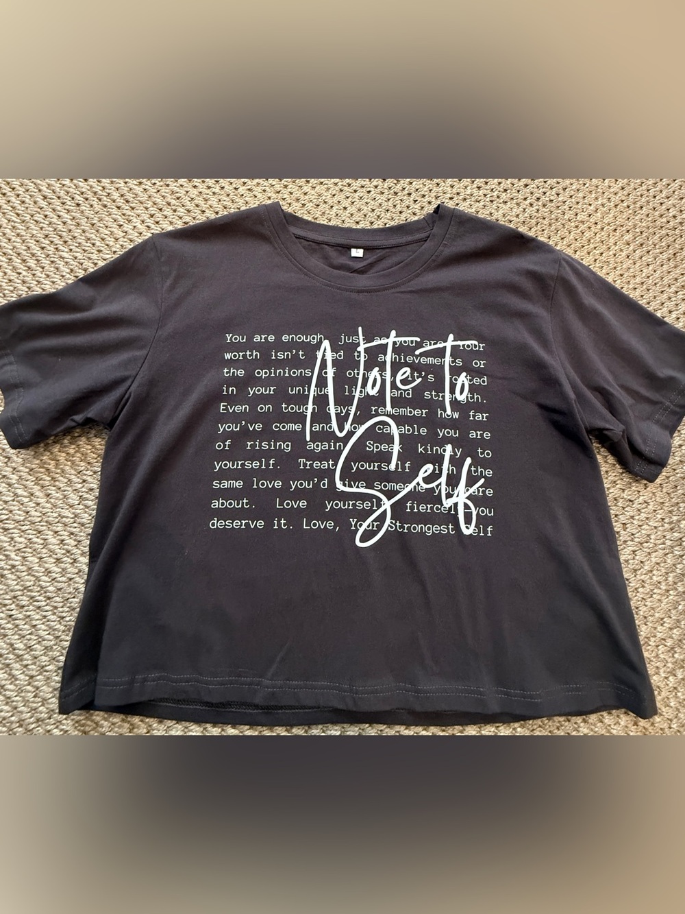 Graphic Cropped Tee “Note to Self”